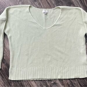 Lucky Brand Pale Mint Green V-Neck Knit Sweater